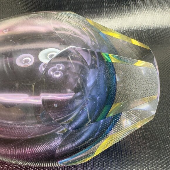 Venetian Murano Art Glass Vase Faceted Bottom Sommerso Heavy Hand Blown Glass - Picture 14 of 16